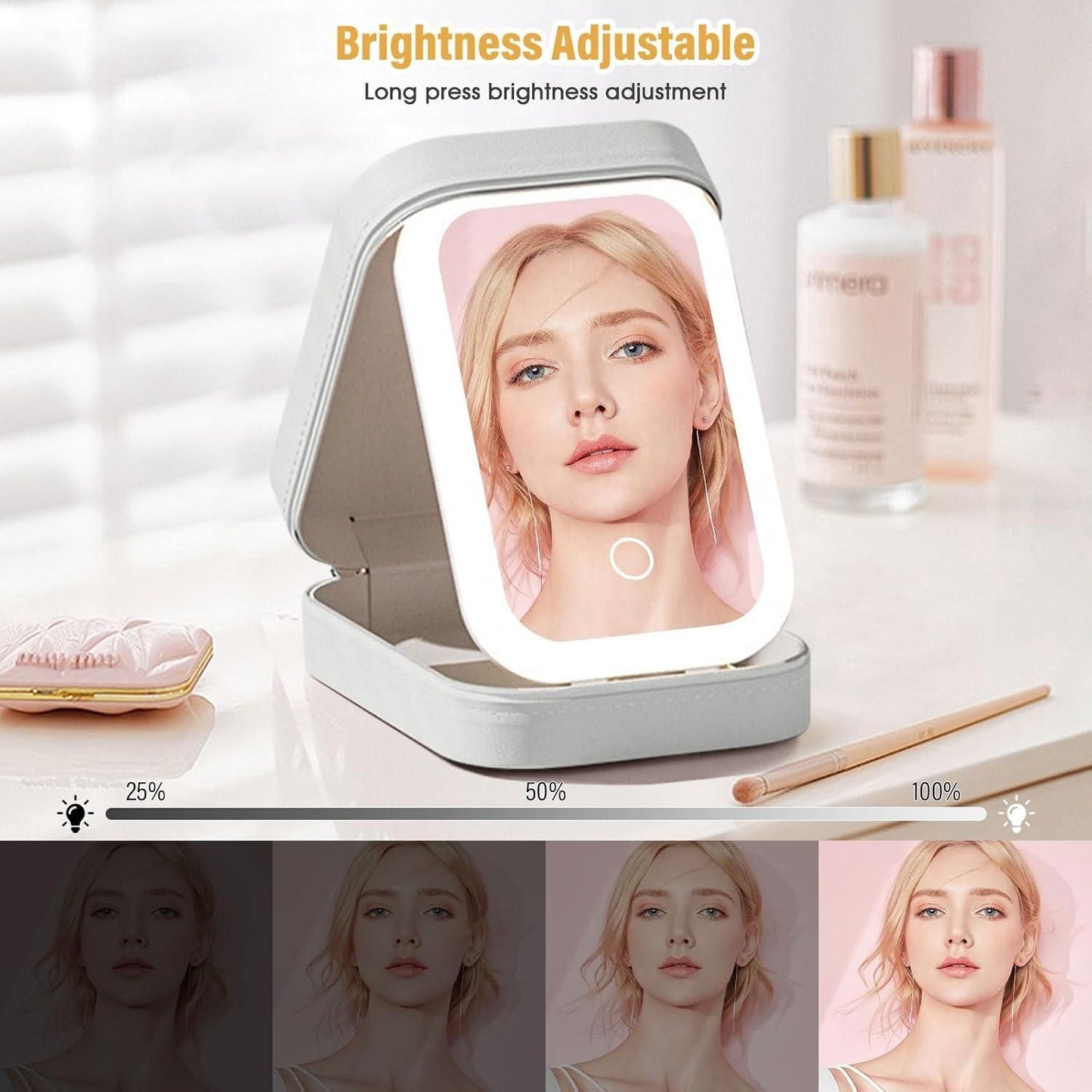 Luxury Jewelry Box with LED Mirror | Perfect Gift for Her