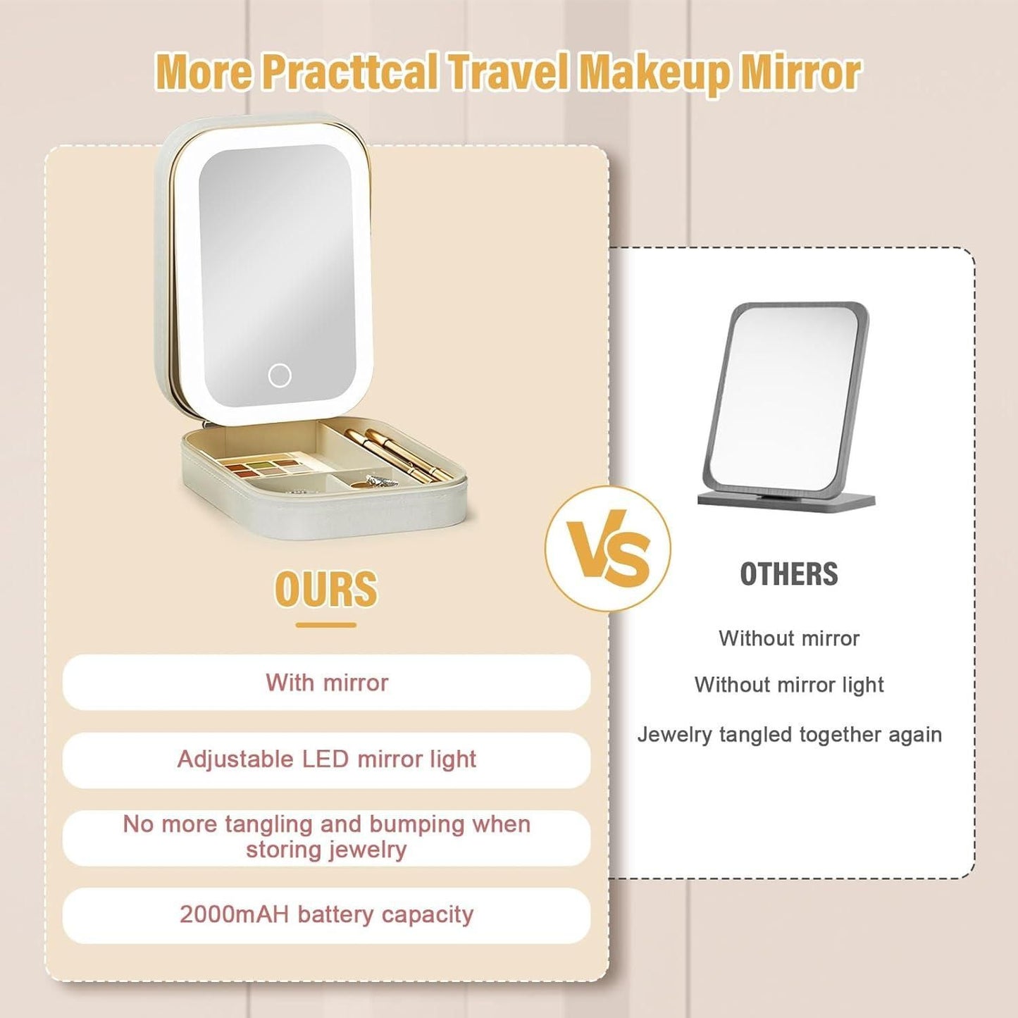 Luxury Jewelry Box with LED Mirror | Perfect Gift for Her