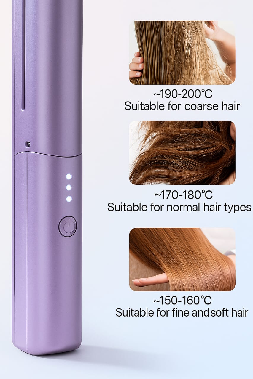 MeneFlix 2-in-1 Portable Hot Comb & Hair Straightener | Cordless, Rechargeable & Travel-Friendly