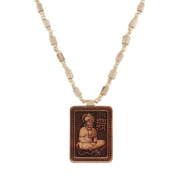 Original & Natural Wood Tulsi Kanthi Mala with Hanuman Ji Locket Pendant  (Pack of 2)