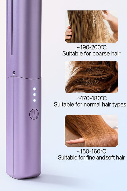 MeneFlix 2-in-1 Portable Hot Comb & Hair Straightener | Cordless, Rechargeable & Travel-Friendly