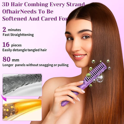 MeneFlix 2-in-1 Portable Hot Comb & Hair Straightener | Cordless, Rechargeable & Travel-Friendly