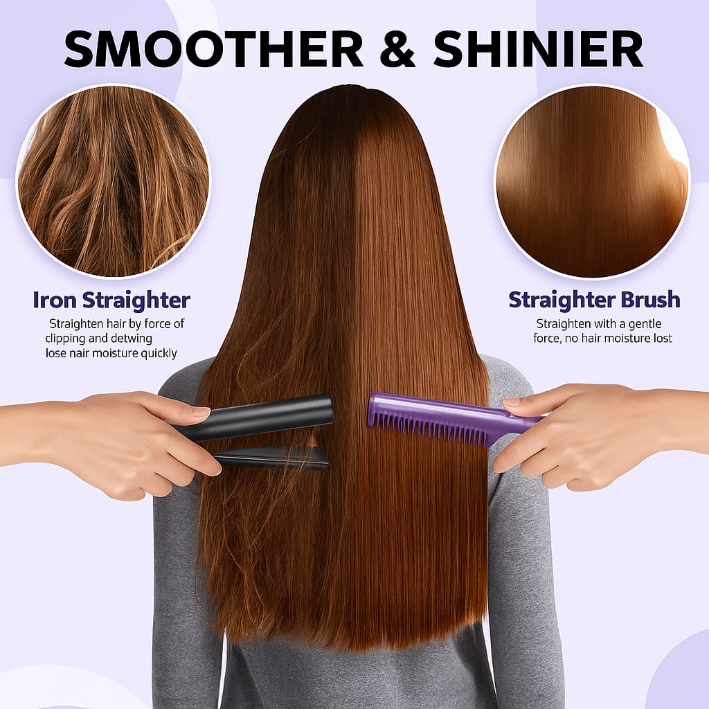 MeneFlix 2-in-1 Portable Hot Comb & Hair Straightener | Cordless, Rechargeable & Travel-Friendly