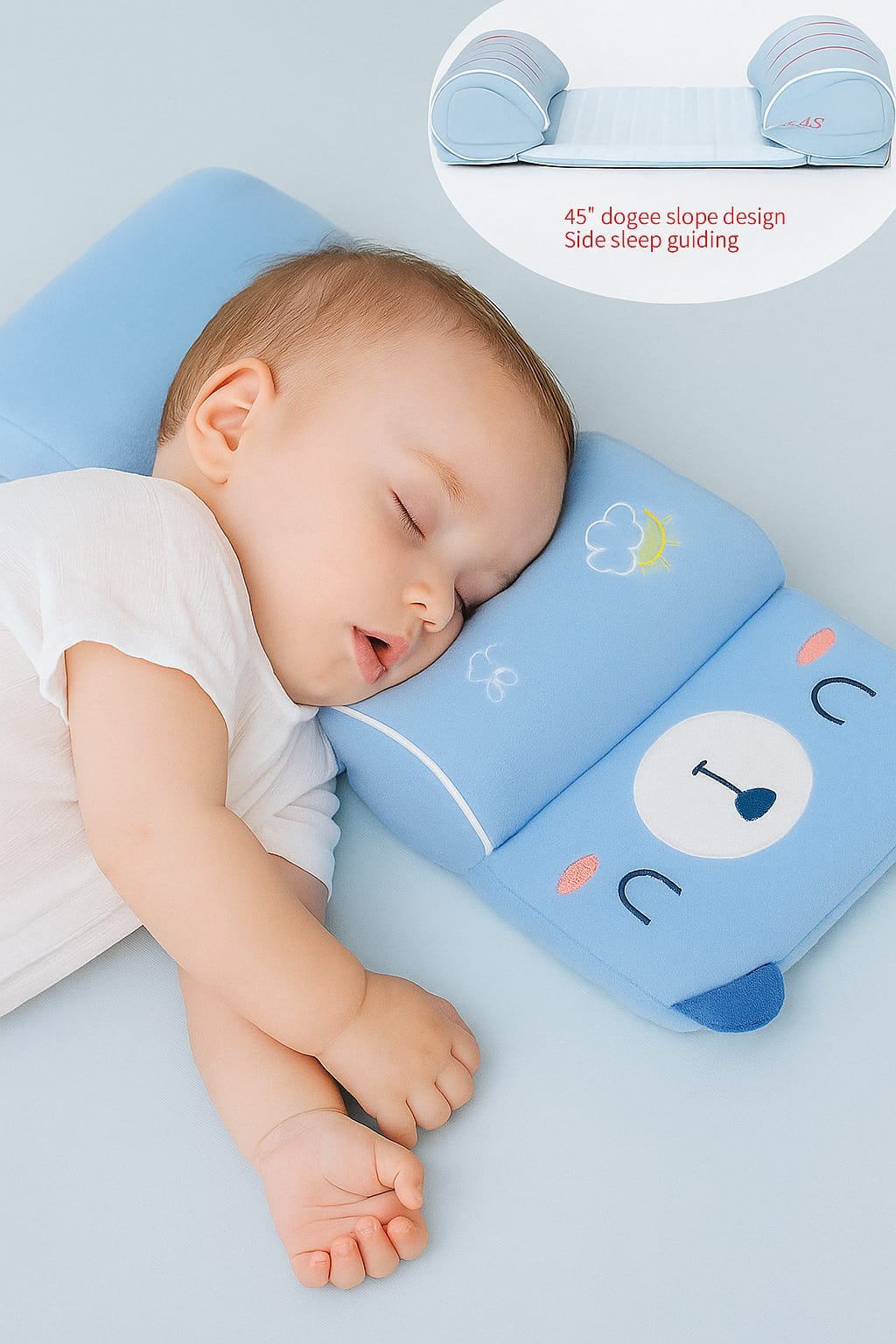 🪶Soft & Comfortable Baby Head Shaping Pillow - Ergonomic 360° Head & Neck Support🤱🏻